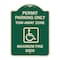 Signmission Permit Parking Tow-Away Zone Maximum Fine Heavy-Gauge Aluminum Sign, 18" L, 24" H, G-1824-23318 A-DES-G-1824-23318 - alternate 1